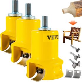 VEVOR Tenon Cutter, 1"/25.4mm & 1.5"/38mm & 2"/50.8mm, with Dual Curved Blades & Button Screws Home Master Kit